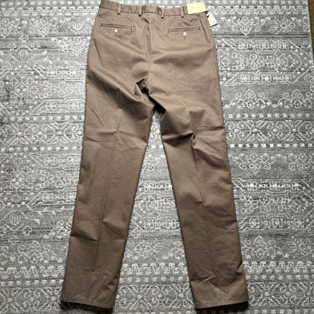 NWT Peter Millar Flat Front Chino Pants Size 35x36 Pima Cotton Espresso Brown - Picture 11 of 13